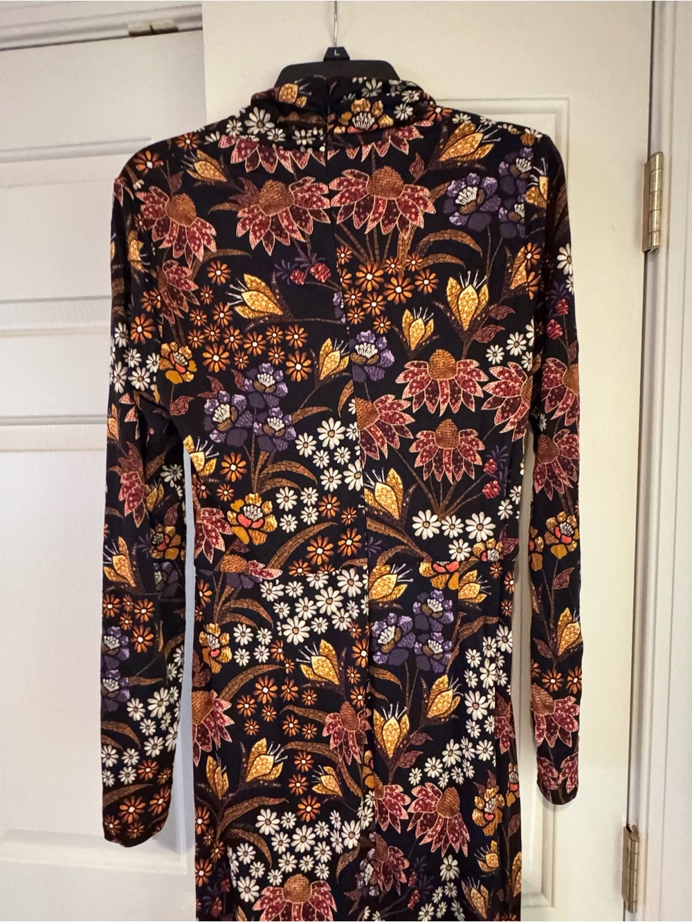 Farm Rio V neck Maxi dress black with brown florals viscous NWT size L - Picture 9 of 16